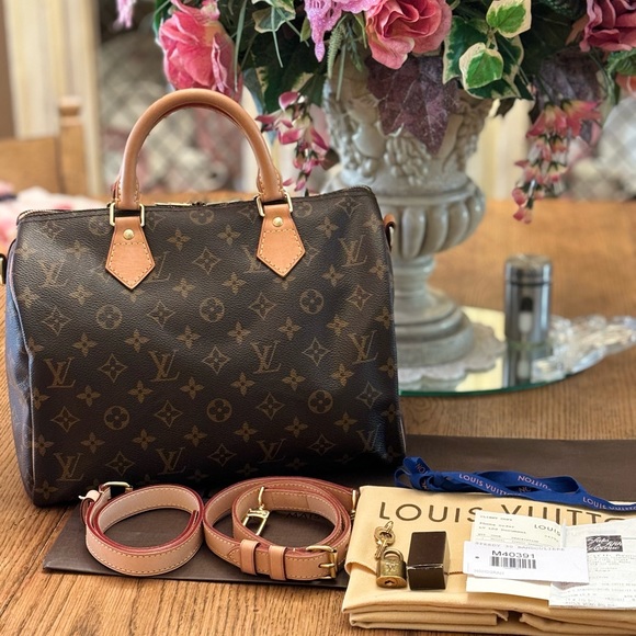 Louis Vuitton MIF Monogram Speedy 30 Bandoulière Handbag and Base Shaper - Picture 1 of 16